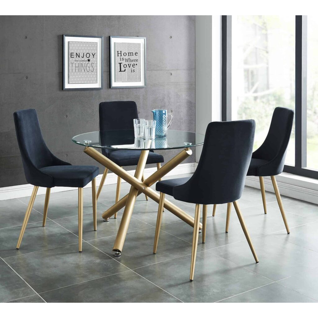 Carmilla Round Dining Table in Aged Gold 201-353GD 201 353GD 1