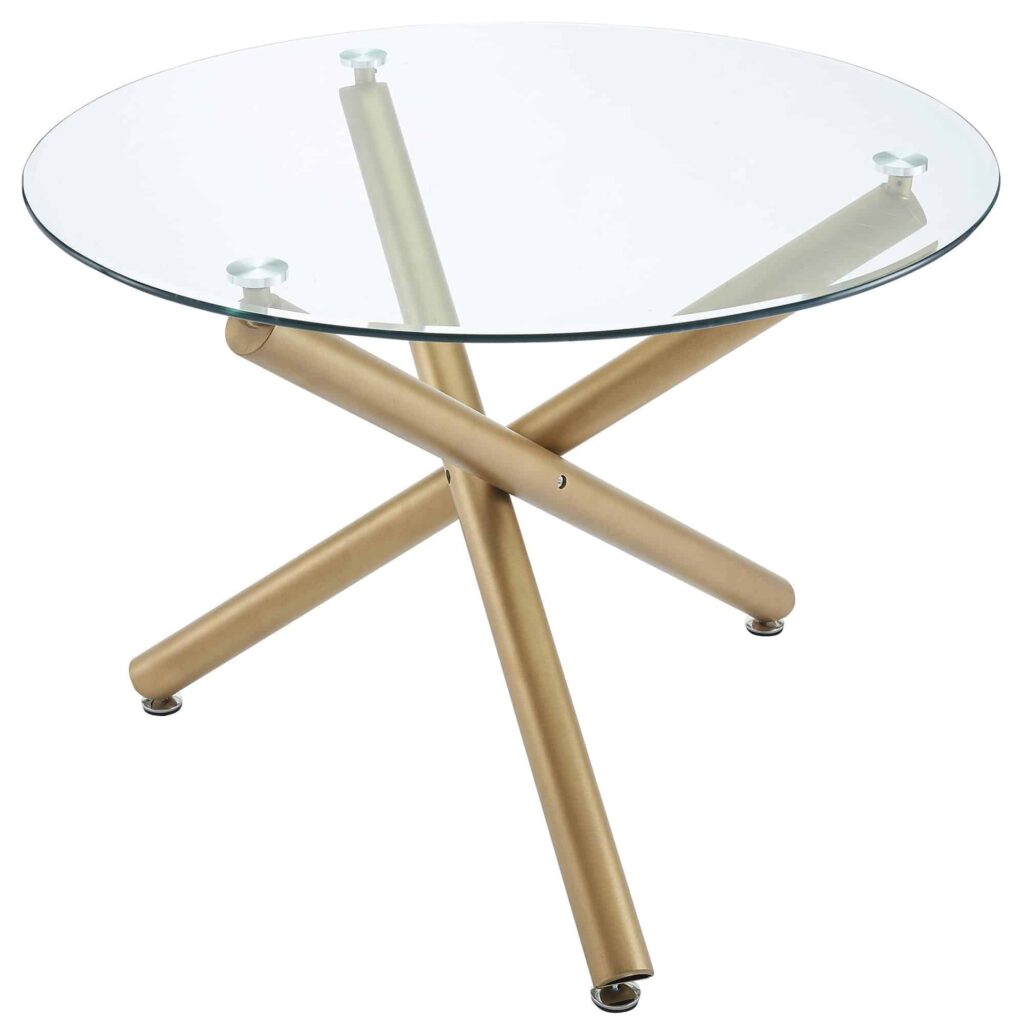 Carmilla Round Dining Table in Aged Gold - Image 3
