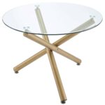 Carmilla Round Dining Table in Aged Gold 201-353GD 201 353GD 2