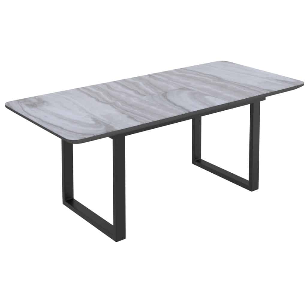 Gavin Dining Table w/Extension in Black and Faux Marble 201-360BK 201 360BK