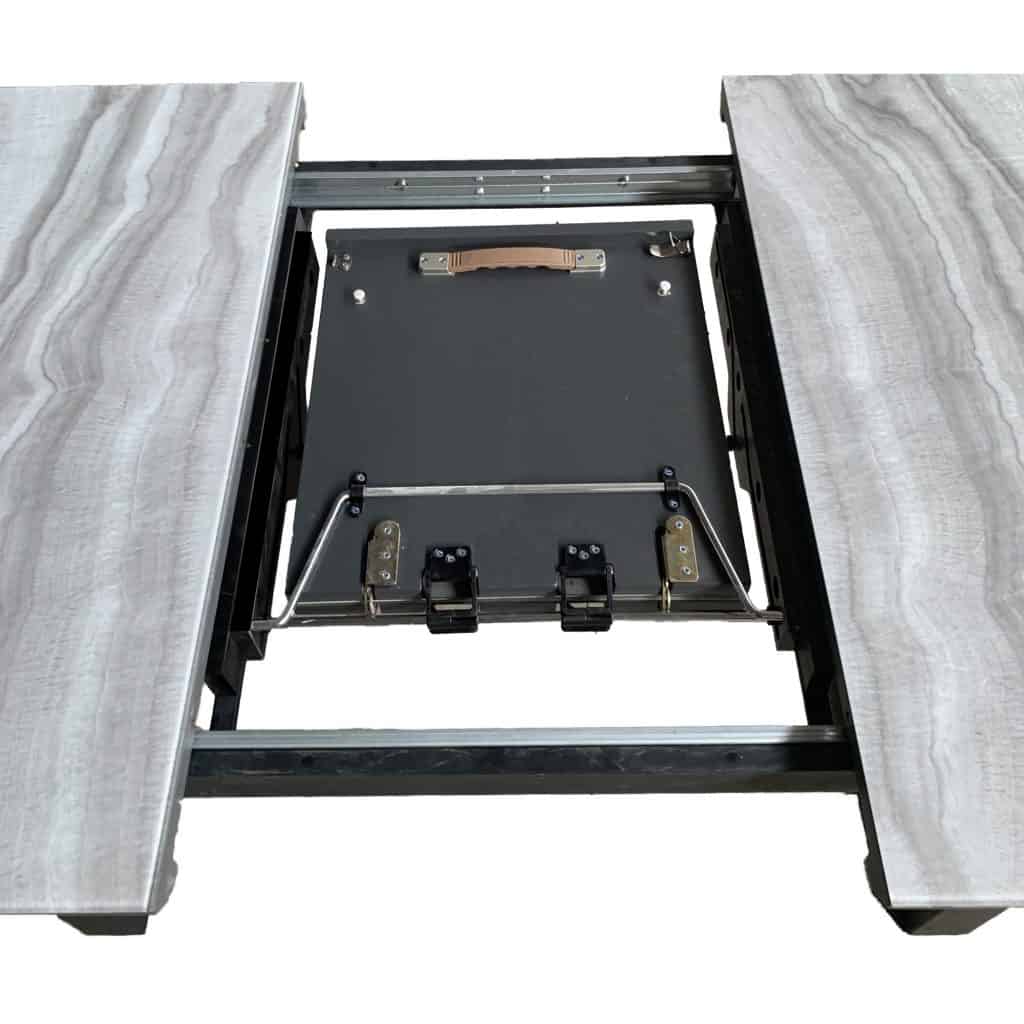 Gavin Dining Table w/Extension in Black and Faux Marble 201-360BK 201 360BK 2