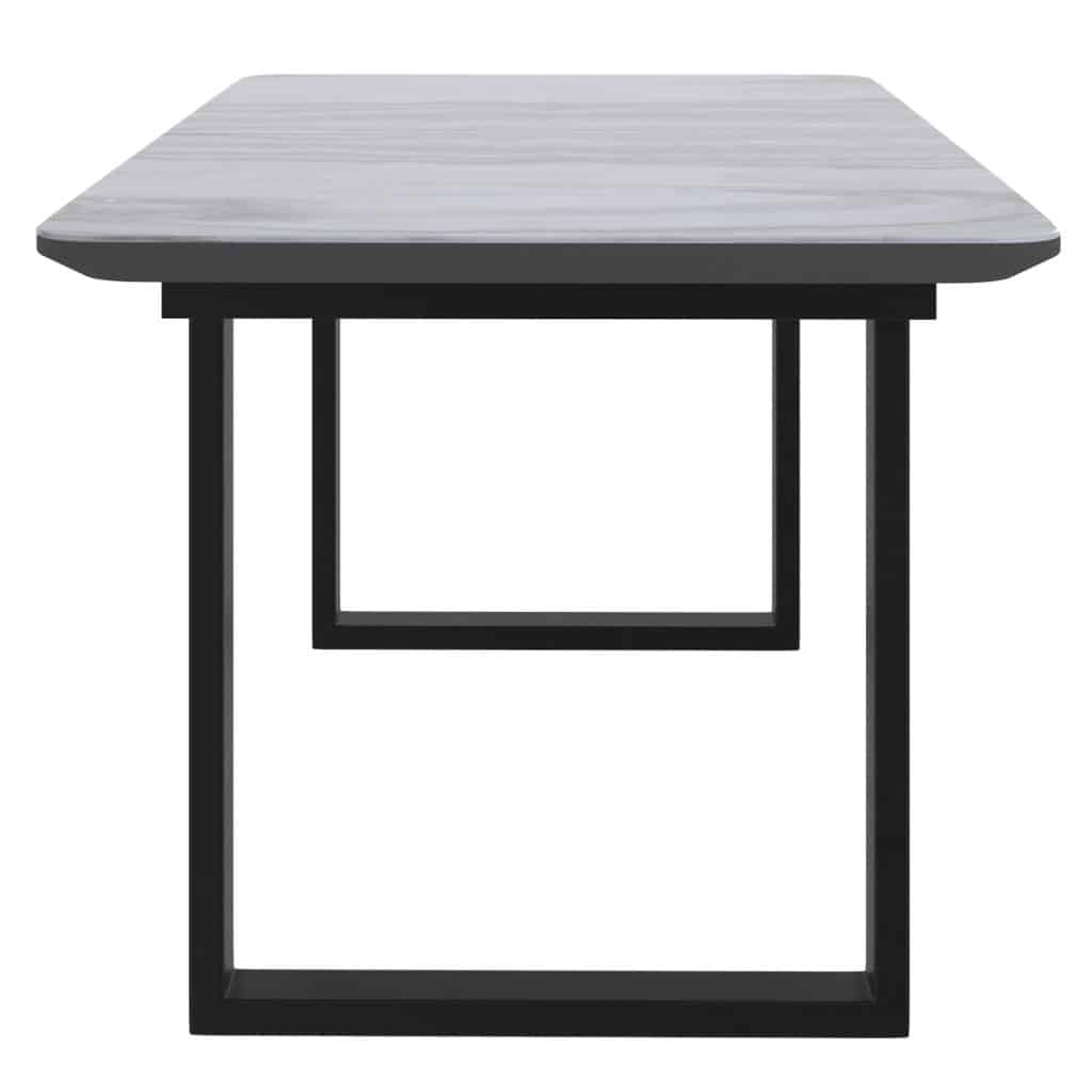 Gavin Dining Table w/Extension in Black and Faux Marble - Image 6