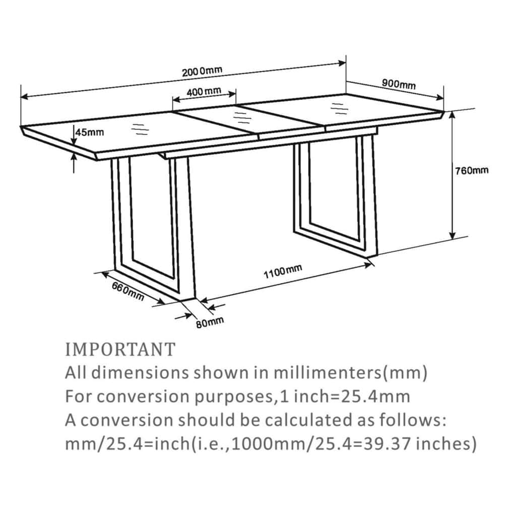 Gavin Dining Table w/Extension in Black and Faux Marble - Image 8