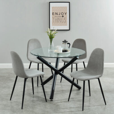 Suzette Round Dining Table in Black 12 Suzette Round Dining Table in Black 201-476-40 201 476 40 4