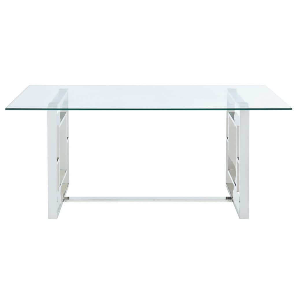 Eros Rectangular Dining Table in Silver - Image 3