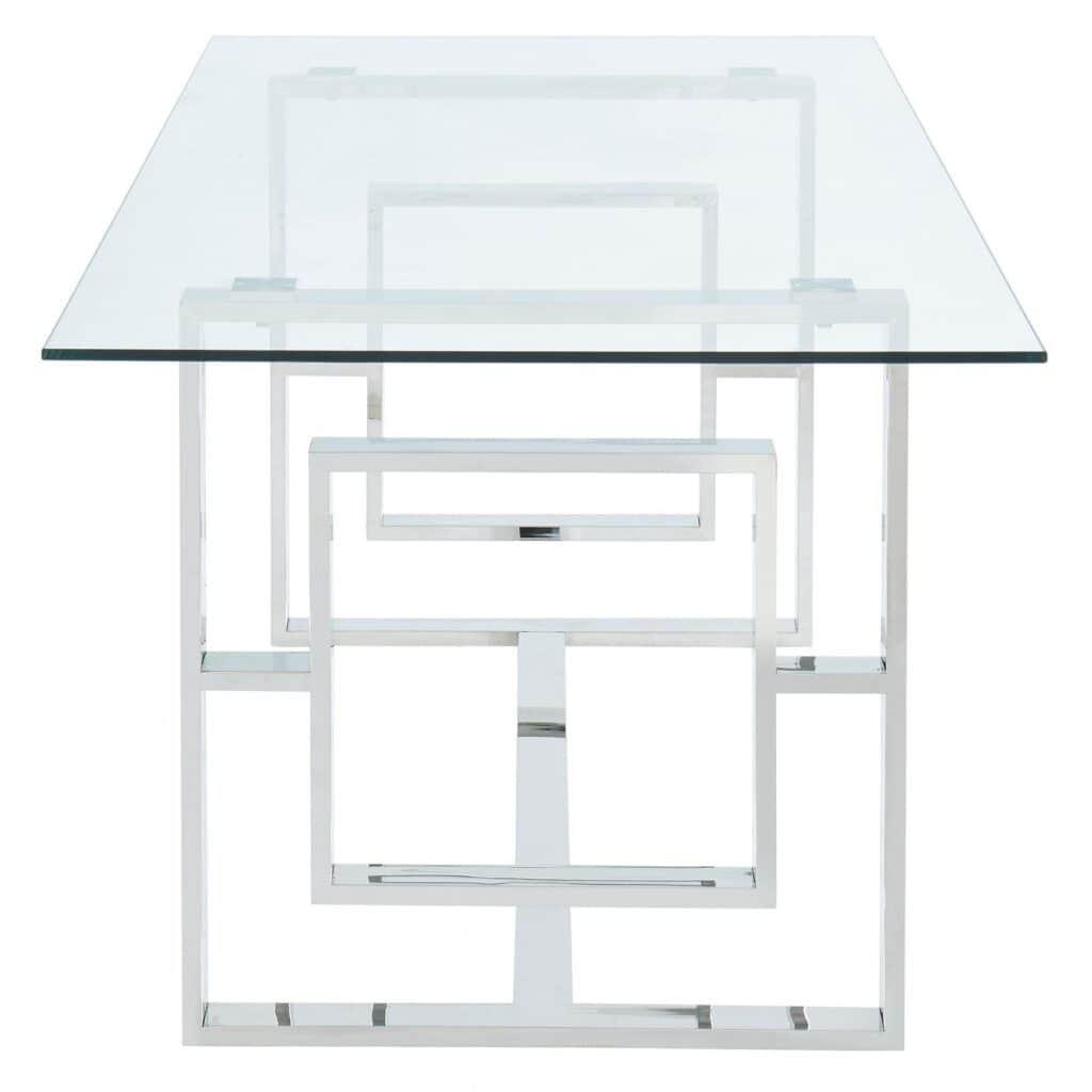 Eros Rectangular Dining Table in Silver - Image 4
