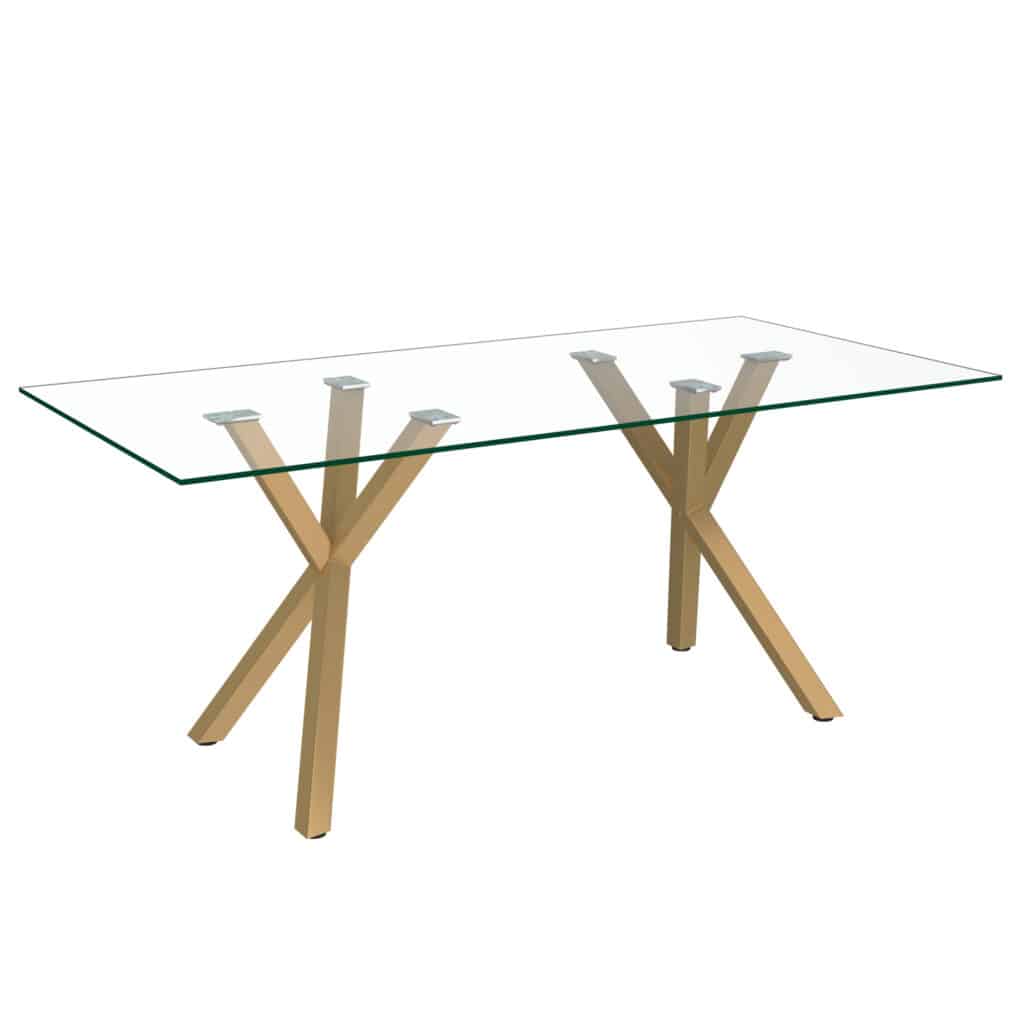 Stark Rectangular Dining Table in Aged Gold 201-535GL 201 535GL