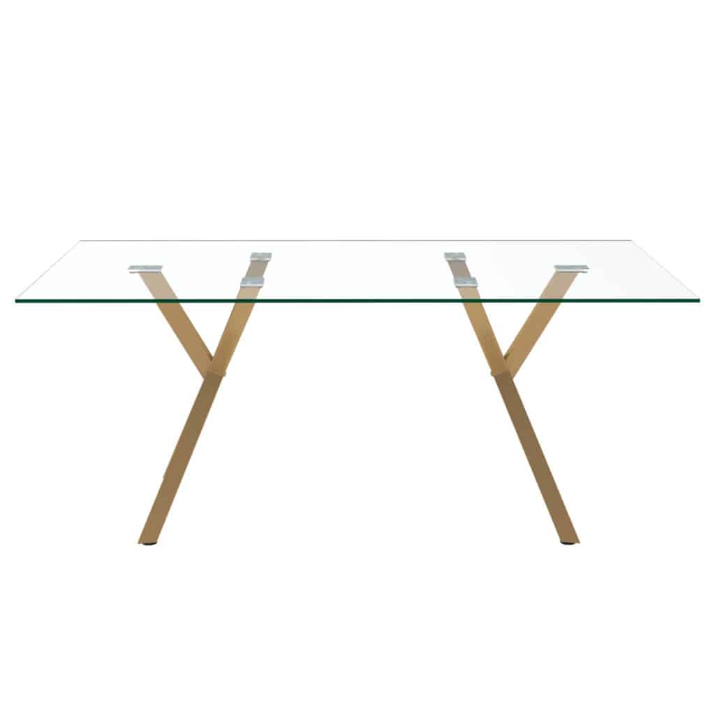Stark Rectangular Dining Table in Aged Gold - Image 3