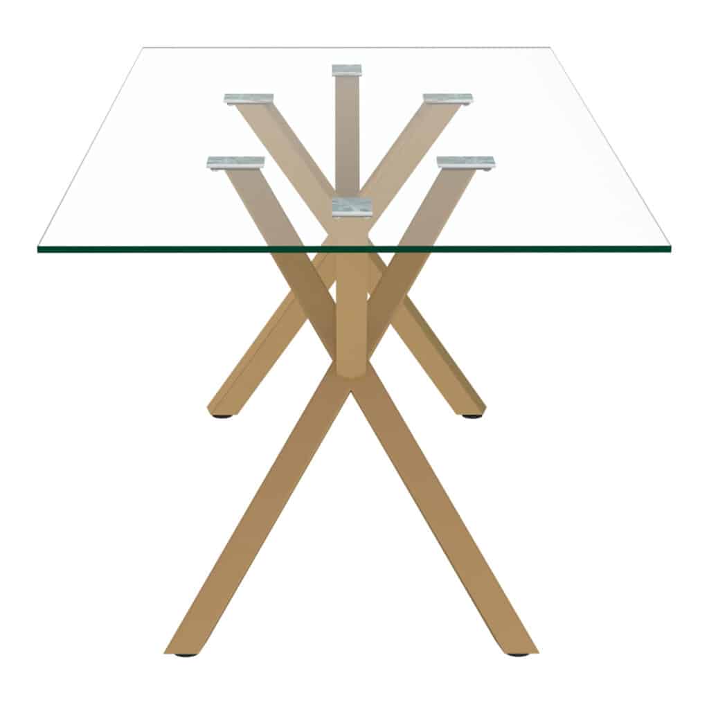 Stark Rectangular Dining Table in Aged Gold - Image 4