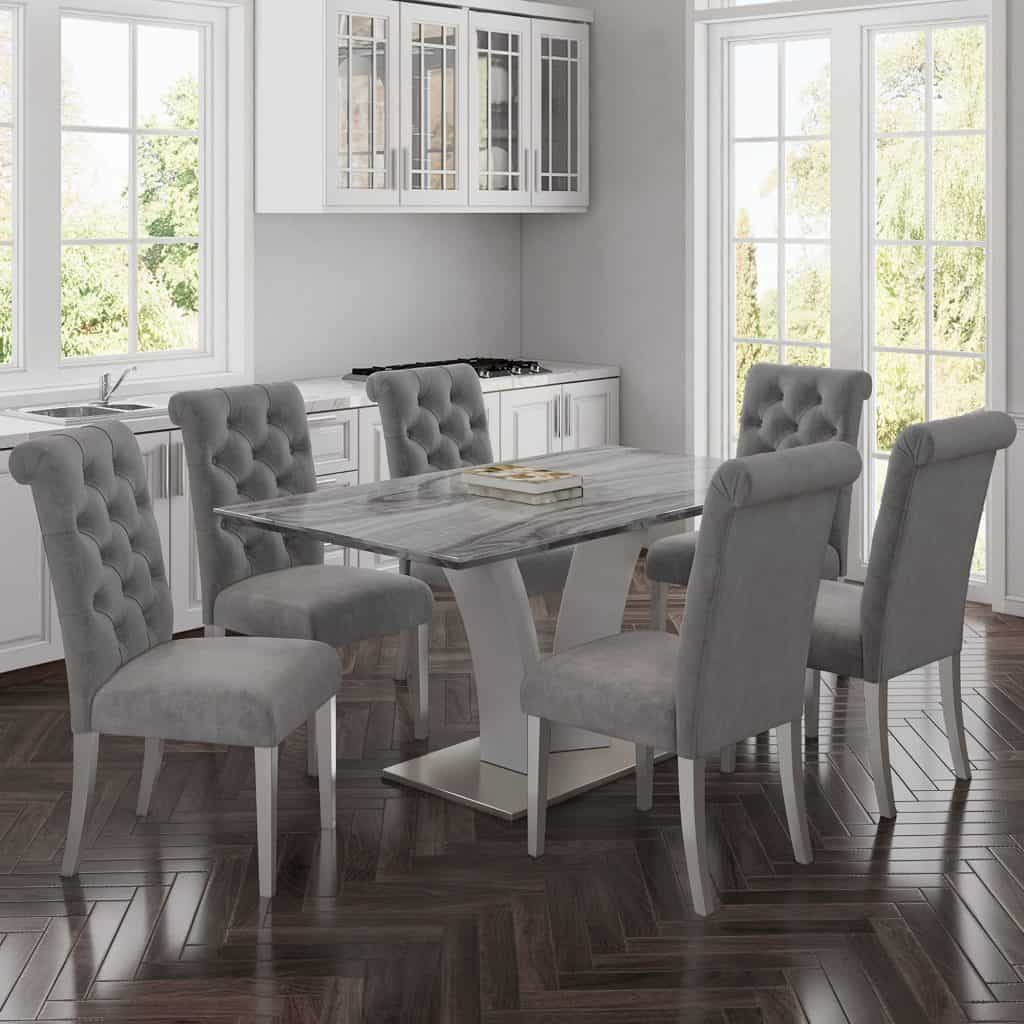 Napoli Rectangular Dining Table in Light Grey - Image 2