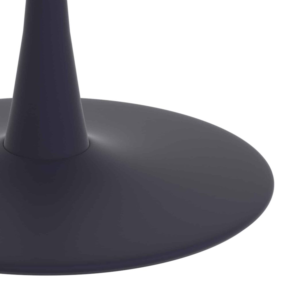 Zilo 48" Round Dining Table in White Faux Marble and Black - Image 6