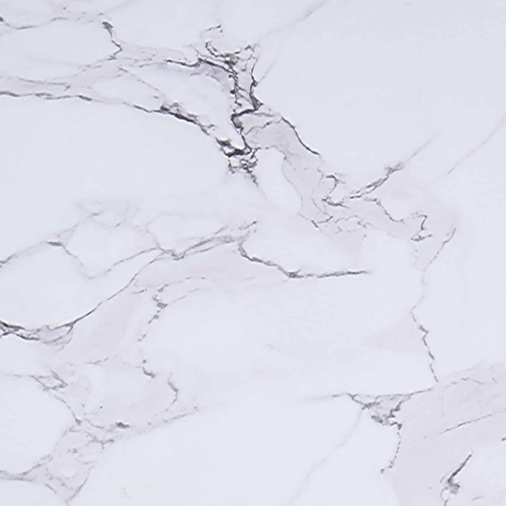 Zilo 40" Round Dining Table in White Faux Marble and Black - Image 4
