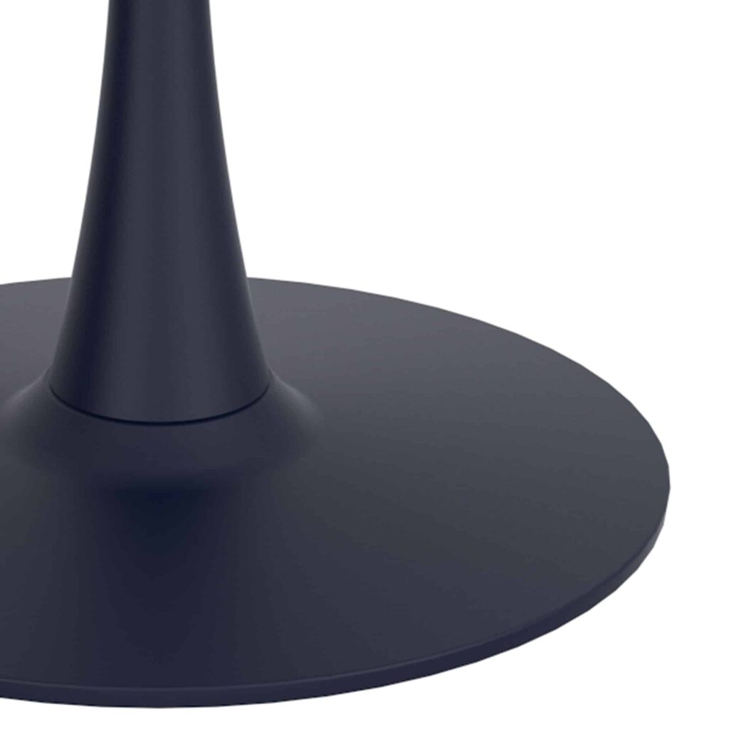 Zilo 40" Round Dining Table in White Faux Marble and Black - Image 6