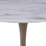 Zilo 48" Round Dining Table in White Faux Marble and Aged Gold 201-671GD_L 201 671GD L 2