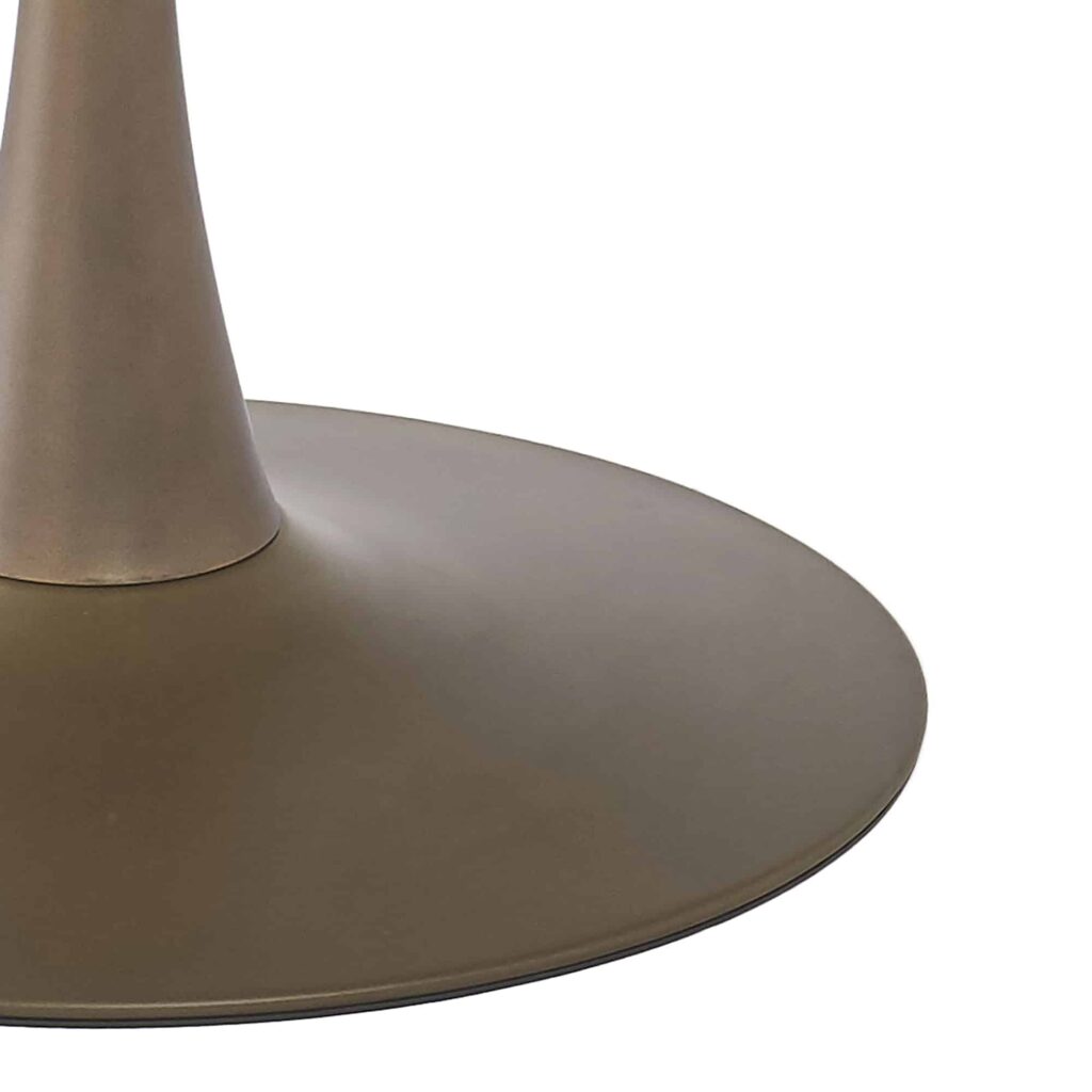 Zilo 48" Round Dining Table in White Faux Marble and Aged Gold - Image 6