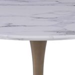 Zilo 40" Round Dining Table in White Faux Marble and Aged Gold 201-671GD_S 201 671GD S 2