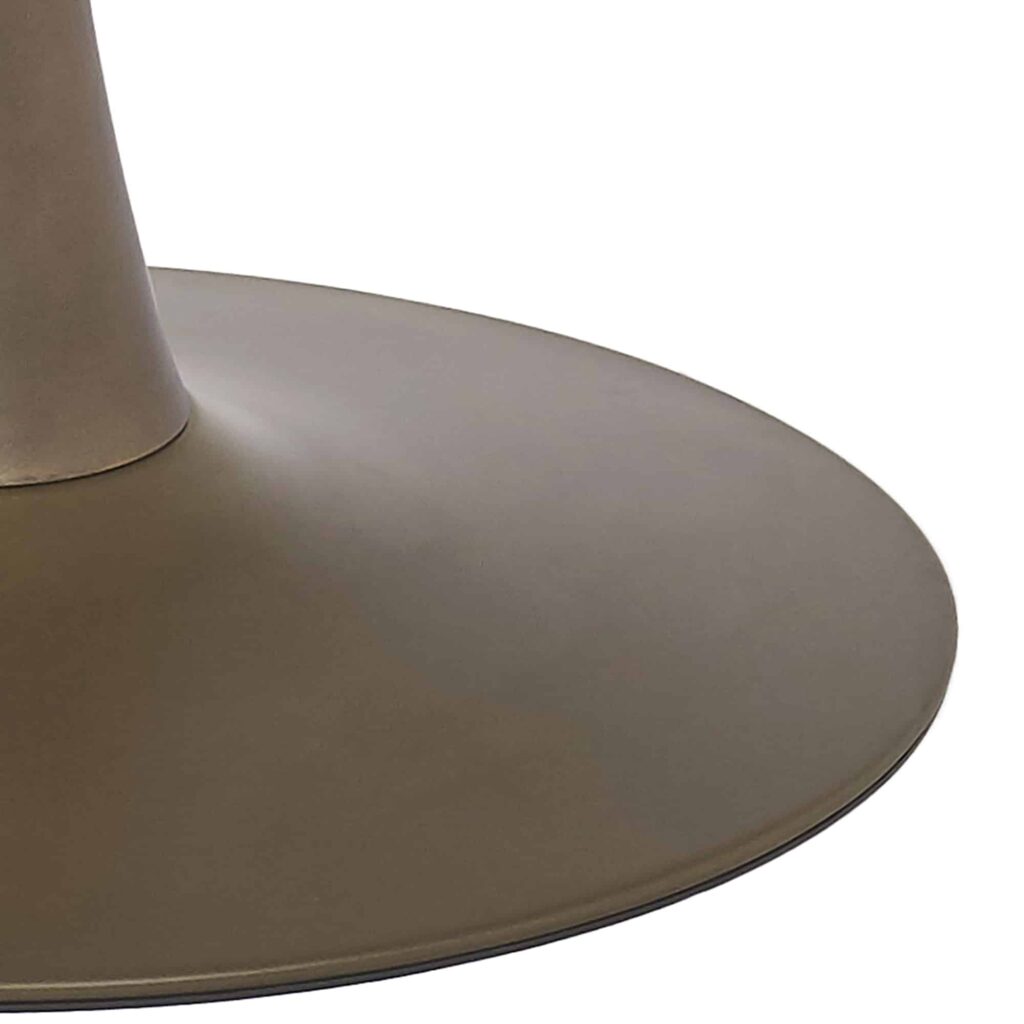 Zilo 40" Round Dining Table in White Faux Marble and Aged Gold - Image 6