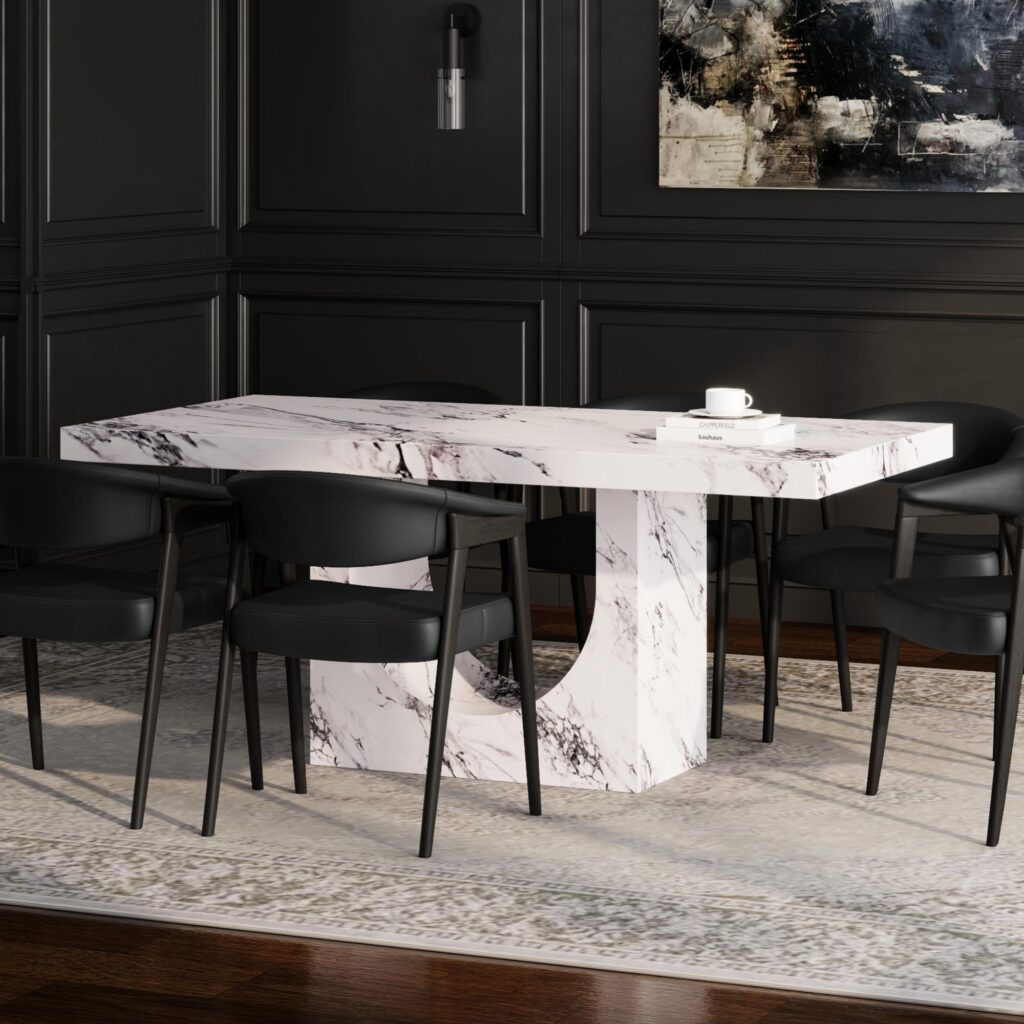 Aurelia Rectangular Dining Table in Bulgari White - Image 2