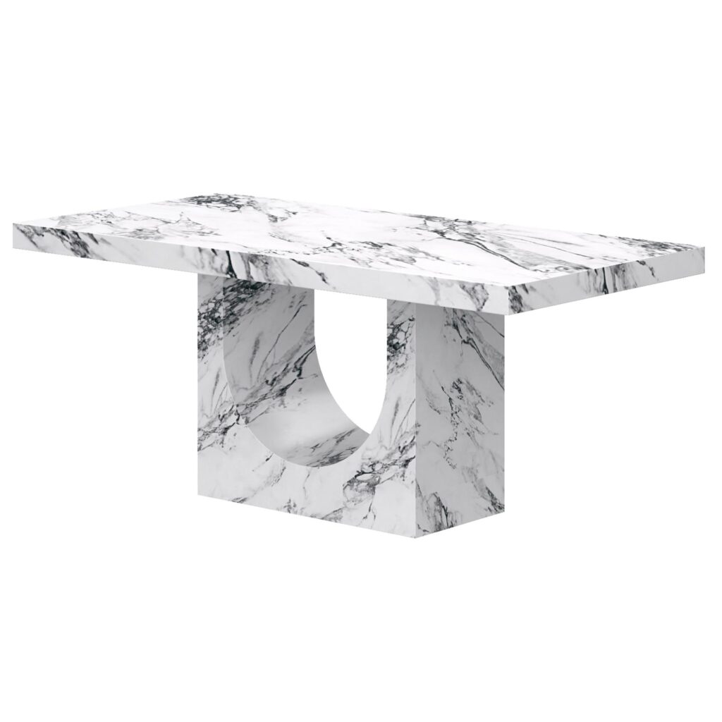 Aurelia Rectangular Dining Table in Bulgari White - Image 3
