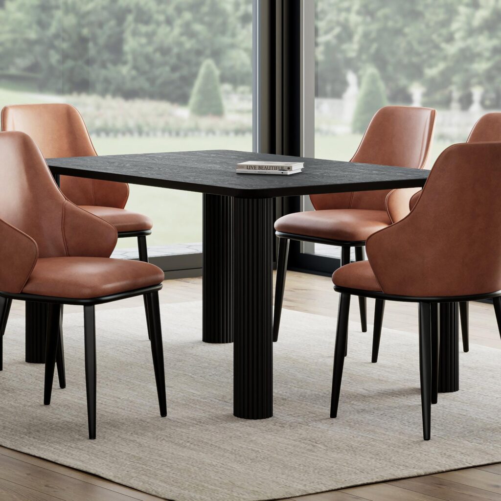Sangra 59" Small Rectangular Dining Table in Black - Image 2