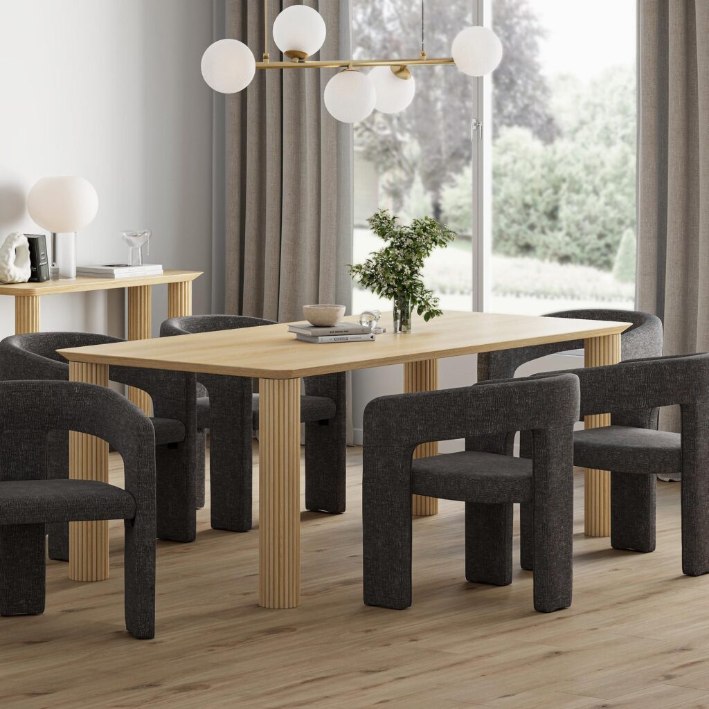 Sangra 79" Large Rectangular Dining Table in Natural - Image 2
