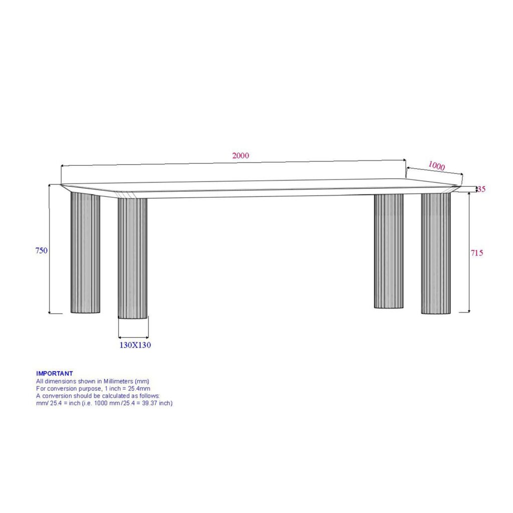 Sangra 79" Large Rectangular Dining Table in Natural - Image 8