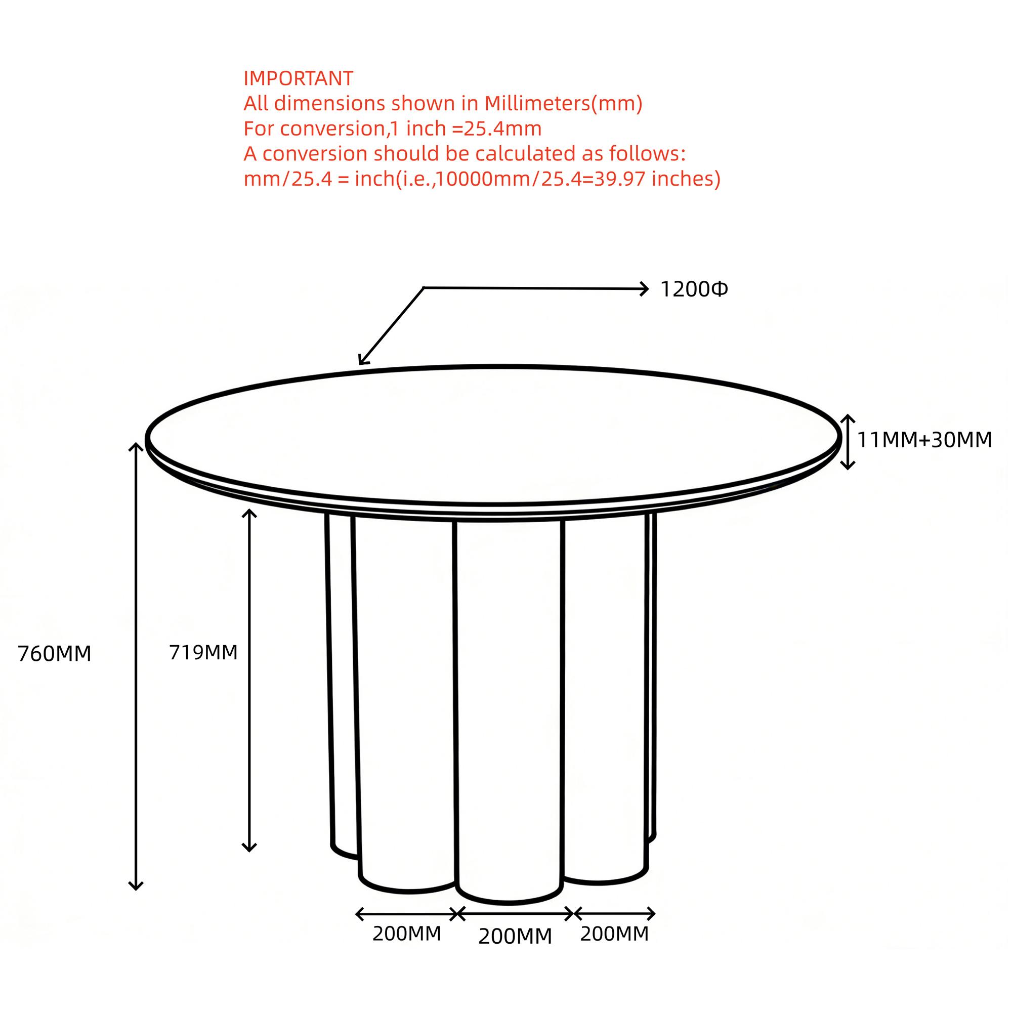Seaton Round Dining Table, 47" in Walnut and Travertine 8 Seaton Round Dining Table, 47" in Walnut and Travertine - Image 8