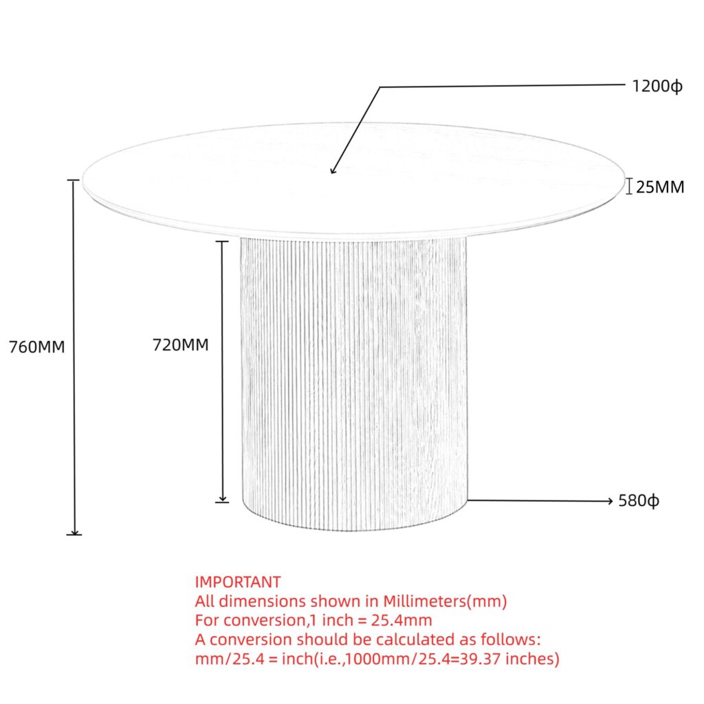 Tovas Round Dining Table in Black - Image 8