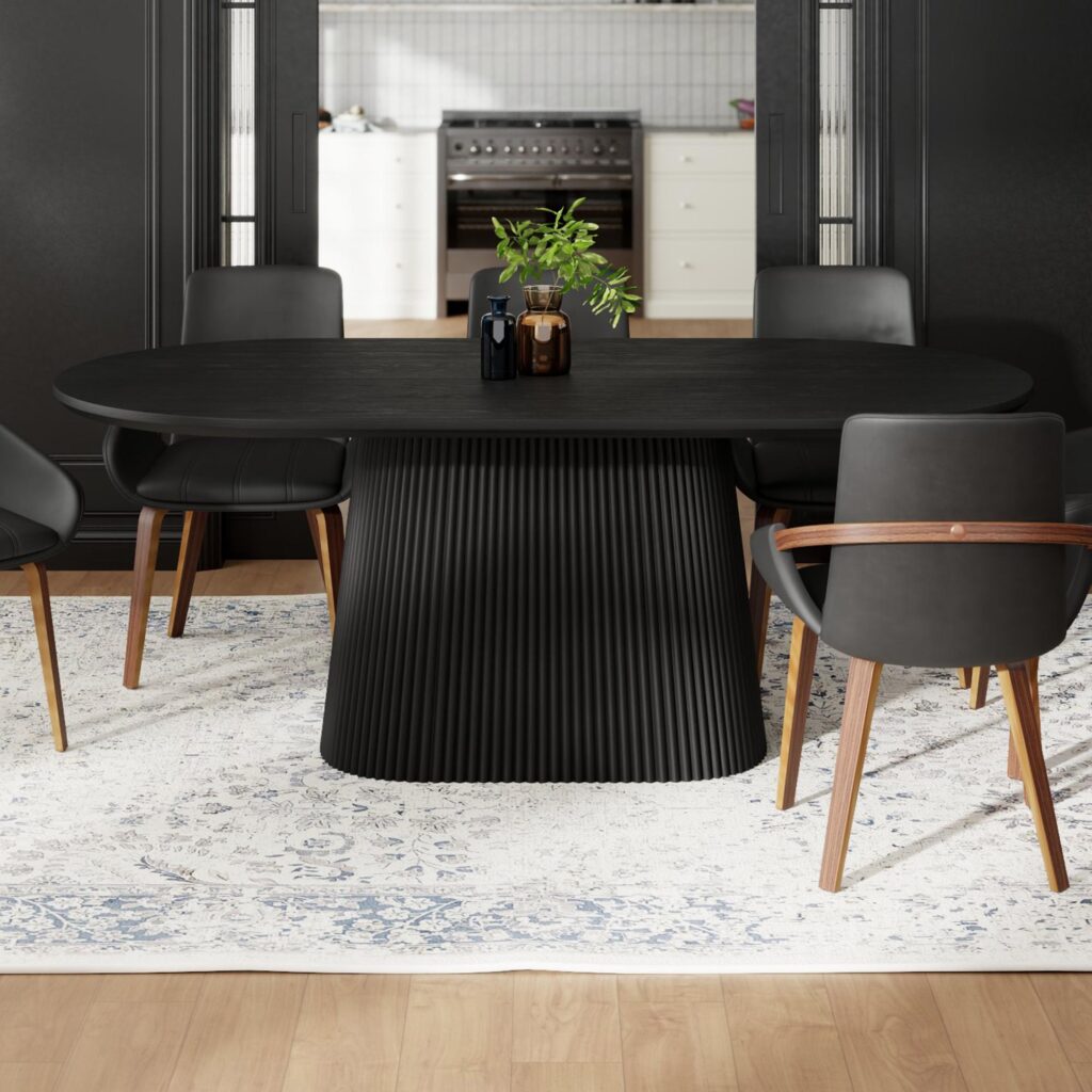 Tovas Oval Dining Table in Black - Image 2