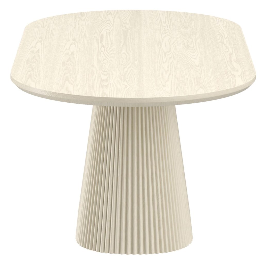 Tovas Oval Dining Table in Ivory - Image 4