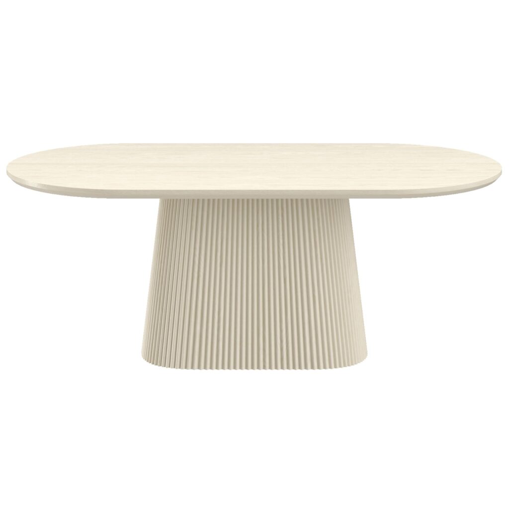 Tovas Oval Dining Table in Ivory - Image 5