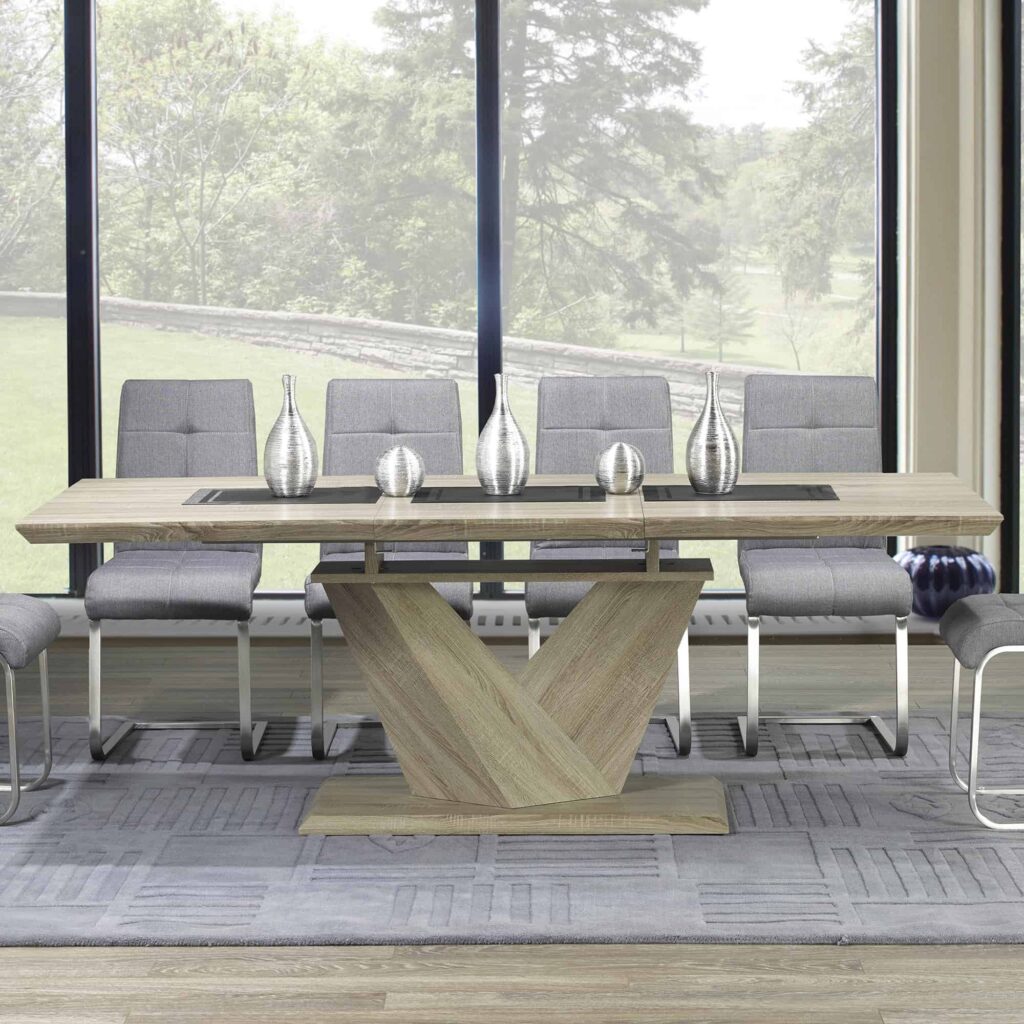 Eclipse Dining Table w/Extension in Washed Oak - Image 2