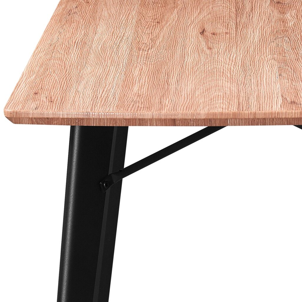 Leon Rectangular Dining Table in Natural and Black - Image 5
