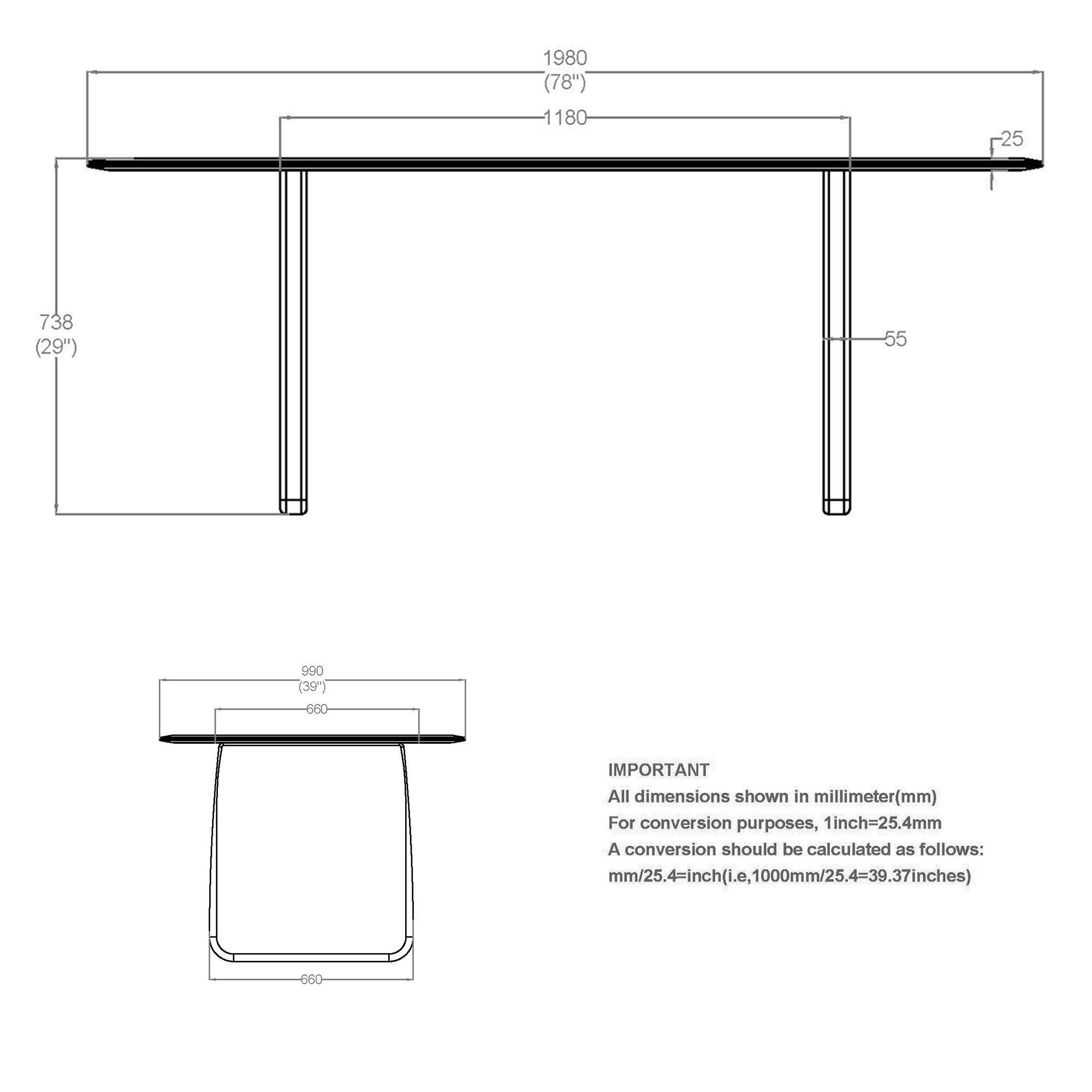 Bazul Rectangular Dining Table, 78" in Mocha 8 Bazul Rectangular Dining Table, 78" in Mocha - Image 8