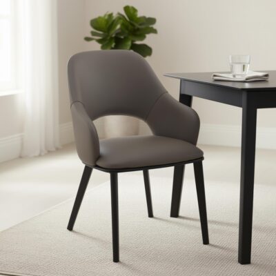 Denzel Dining Chair, set of 4 in Stone and Black 202-064STN 202 064STN 1