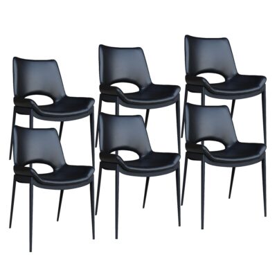 Icona Dining Chair, set of 6 in Black Seat and Black Legs 202-067BK_BK 202 067BK BK 6