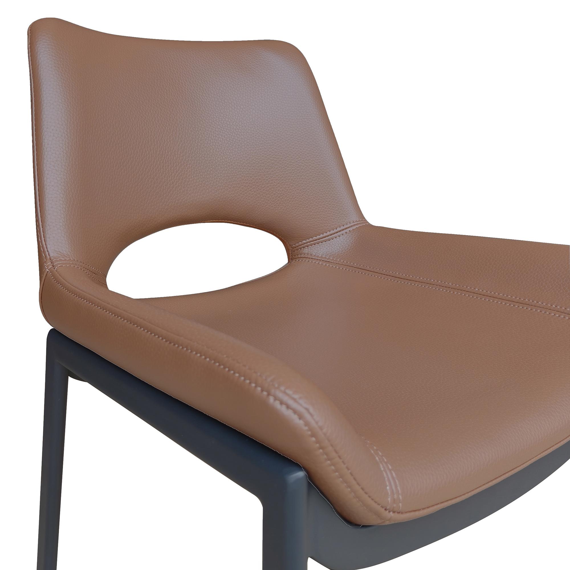 Icona Dining Chair, set of 6 in Saddle Seat and Black Legs 6 Icona Dining Chair, set of 6 in Saddle Seat and Black Legs - Image 6