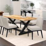 Cortez Dining Chair, Set of 2, in Beige Fabric and Black 202-081BEG_BK 202 081BEG BK 1