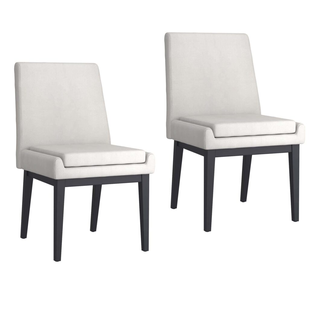 Cortez Dining Chair, Set of 2, in Beige Fabric and Black - Image 7