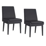 Cortez Dining Chair, Set of 2, in Black Faux Leather and Black 202-081BLK_BK 202 081BLK BK 6
