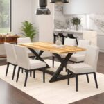 Cortez Dining Chair, Set of 2, in Beige Faux Leather and Black 202-081PUBG_BK 202 081PUBG BK 1