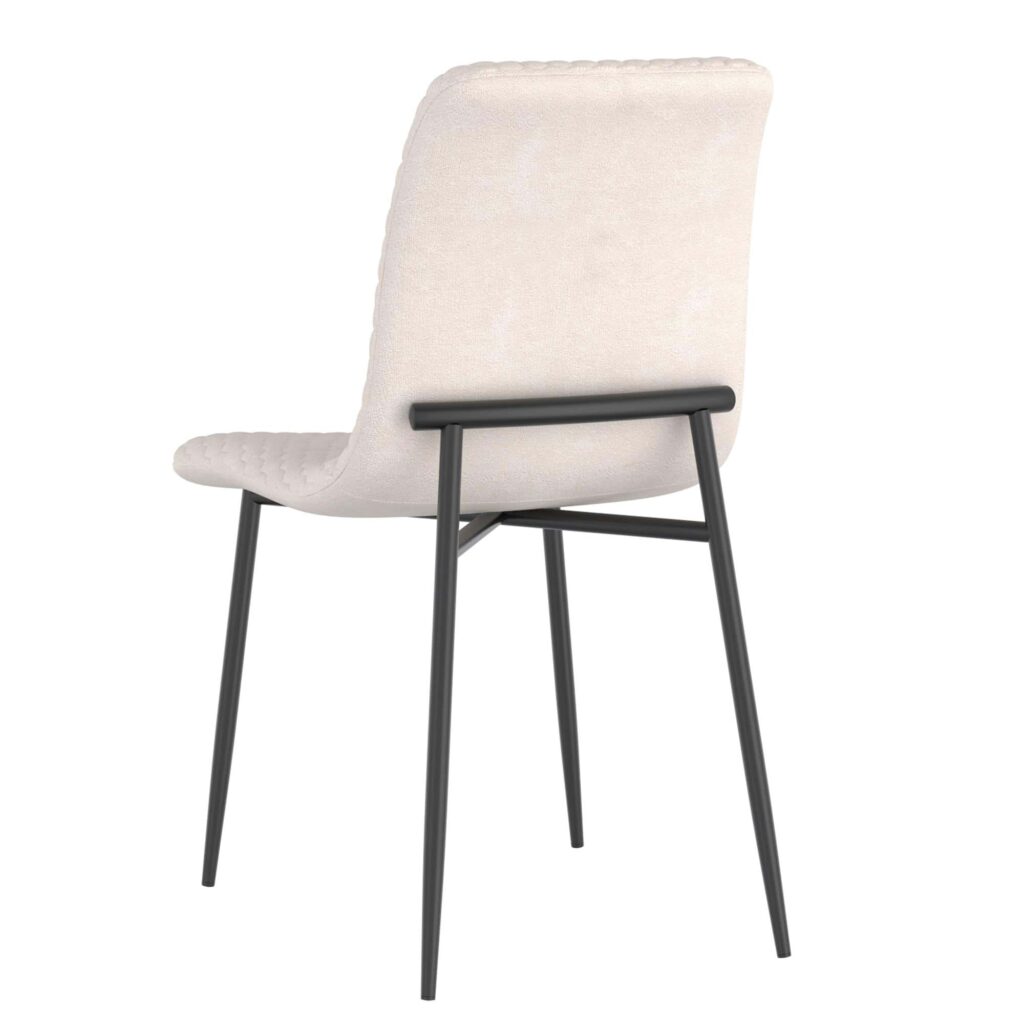 Brixx Dining Chair, Set of 2, in Beige Fabric and Black - Image 3