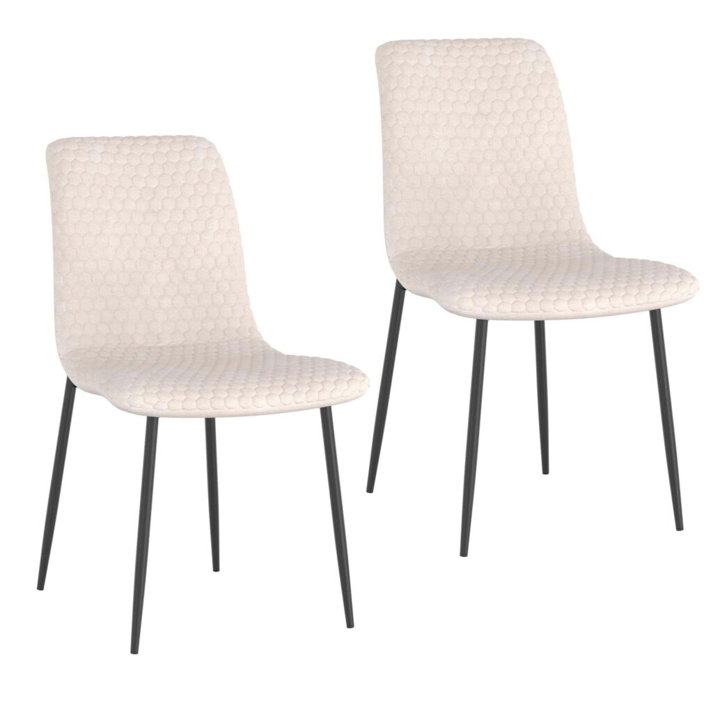 Brixx Dining Chair, Set of 2, in Beige Fabric and Black - Image 7