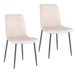 Brixx Dining Chair, Set of 2, in Beige Fabric and Black 202-083BEG 202 083BEG 6