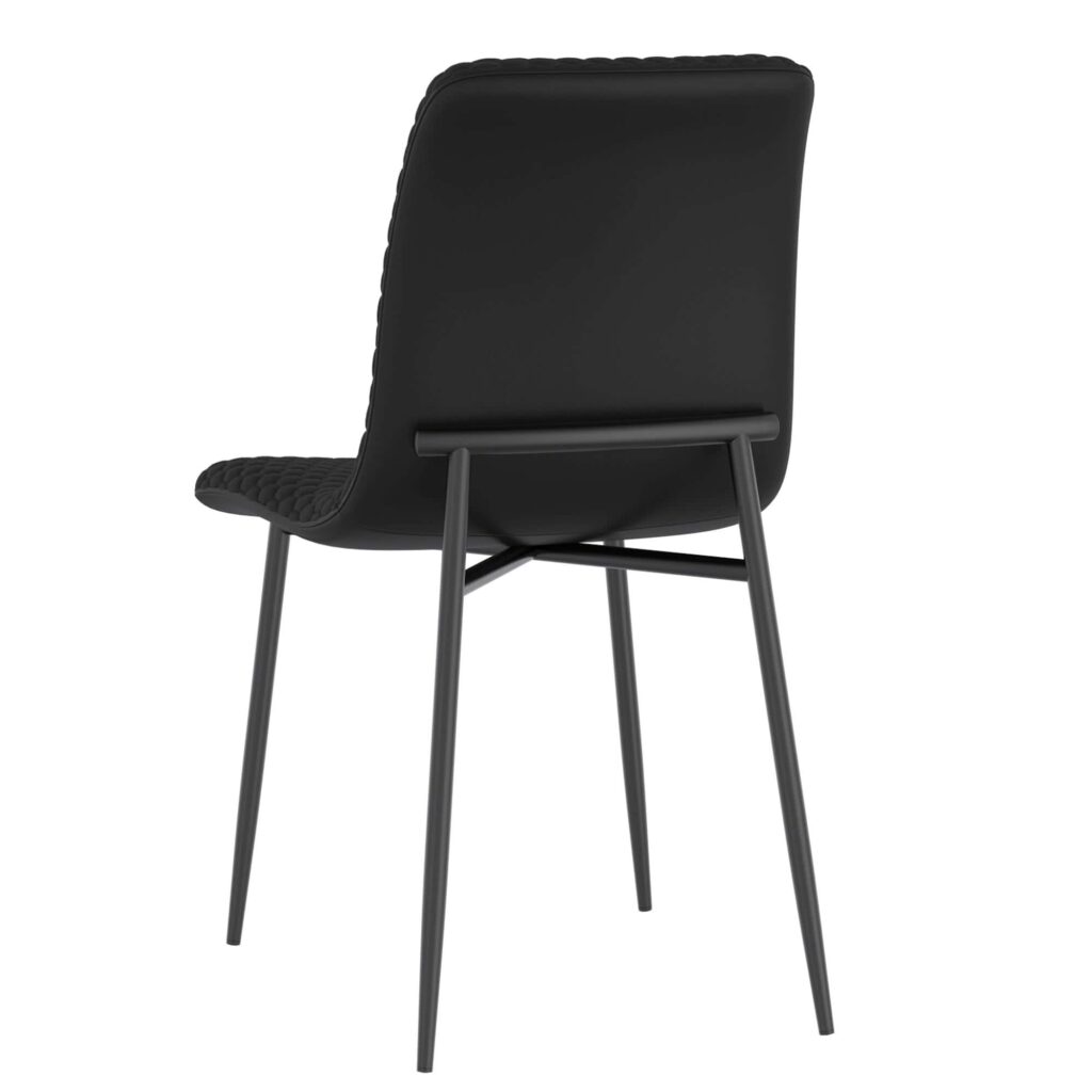 Brixx Dining Chair, Set of 2, in Black Faux Leather and Black - Image 3