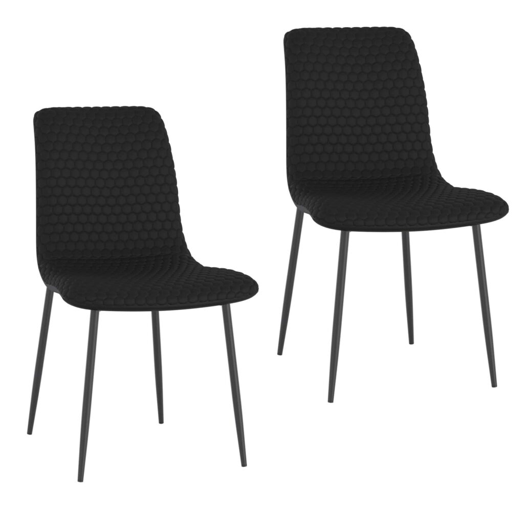 Brixx Dining Chair, Set of 2, in Black Faux Leather and Black - Image 7