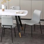 Brixx Dining Chair, Set of 2, in Light Grey Faux Leather and Black 202-083LGY 202 083LGY 1