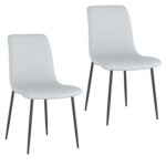 Brixx Dining Chair, Set of 2, in Light Grey Faux Leather and Black 202-083LGY 202 083LGY 6
