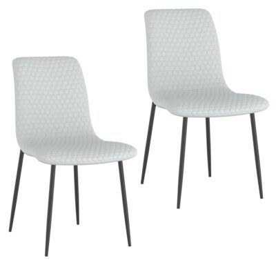 Brixx Dining Chair, Set of 2, in Light Grey Faux Leather and Black 202-083LGY 202 083LGY 6
