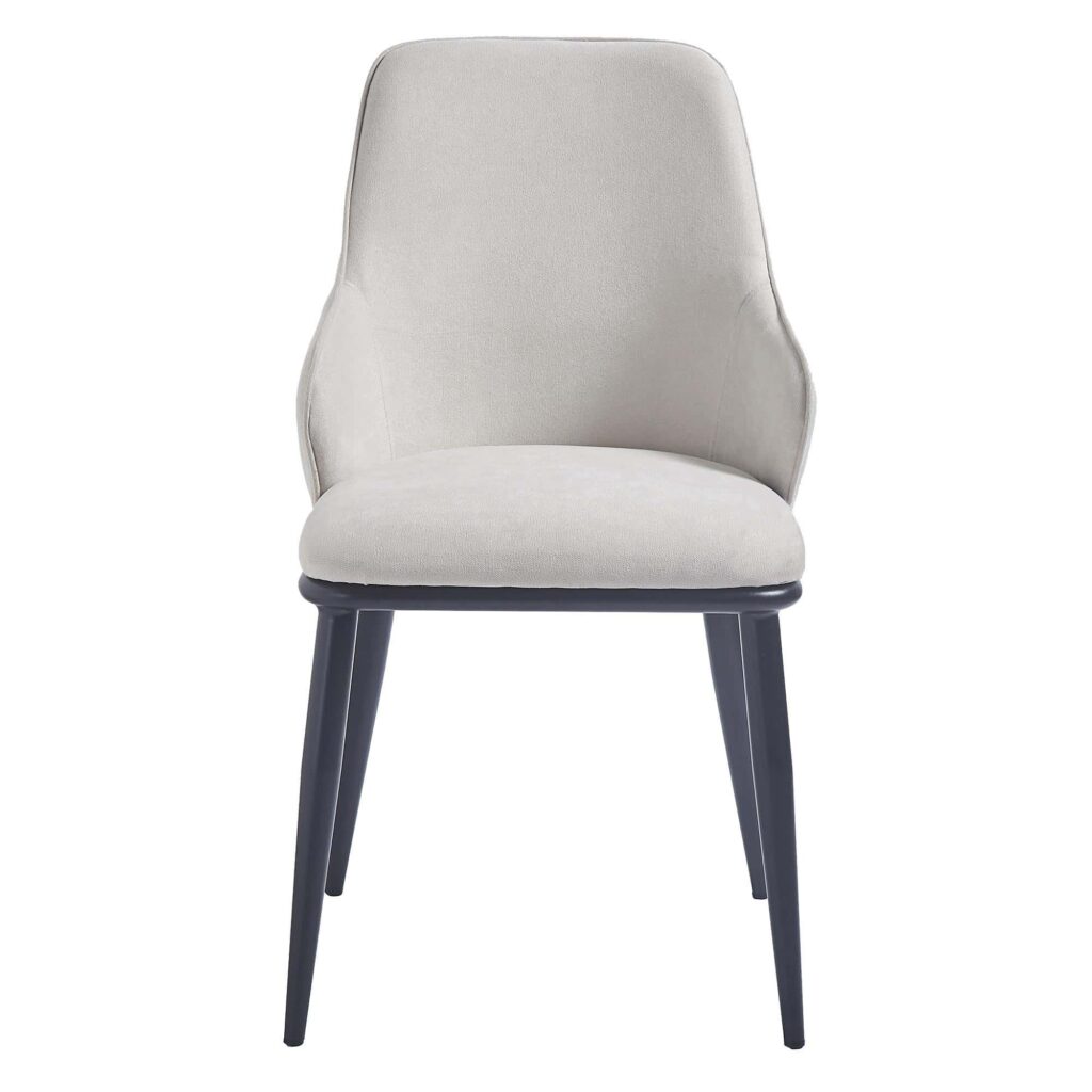 Kash Dining Chair, Set of 2, in Beige Fabric and Black - Image 5